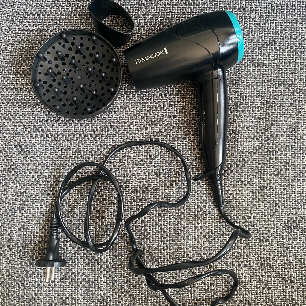 Remington Black and Teal Hair Dryer with Diffuser